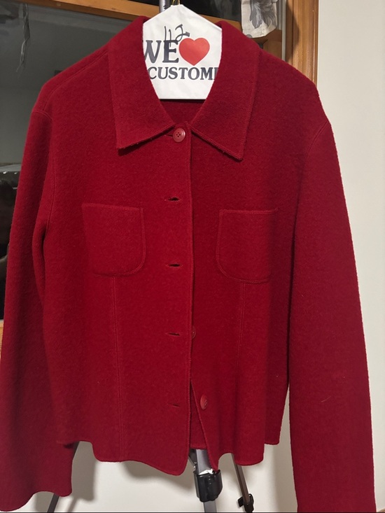 Ann Taylor Jackets & Blazers - Ann Taylor Red Wool-Blend Button Jacket